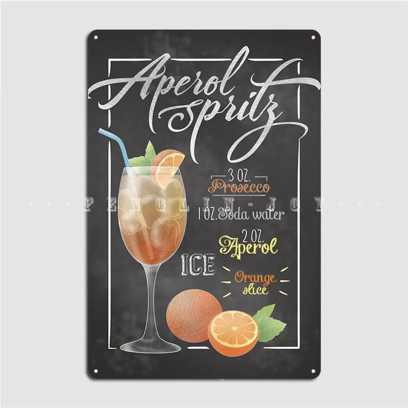 Aperol Spritz коктейльный Бар плакат металлический налет кинотеатр кухня