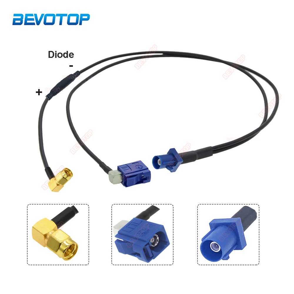 

Fakra C to SMA Male Y Type Splitter Cable With Diode RG174 Pigtail Car Navigation GPS Antenna Extension Cable for Android Device