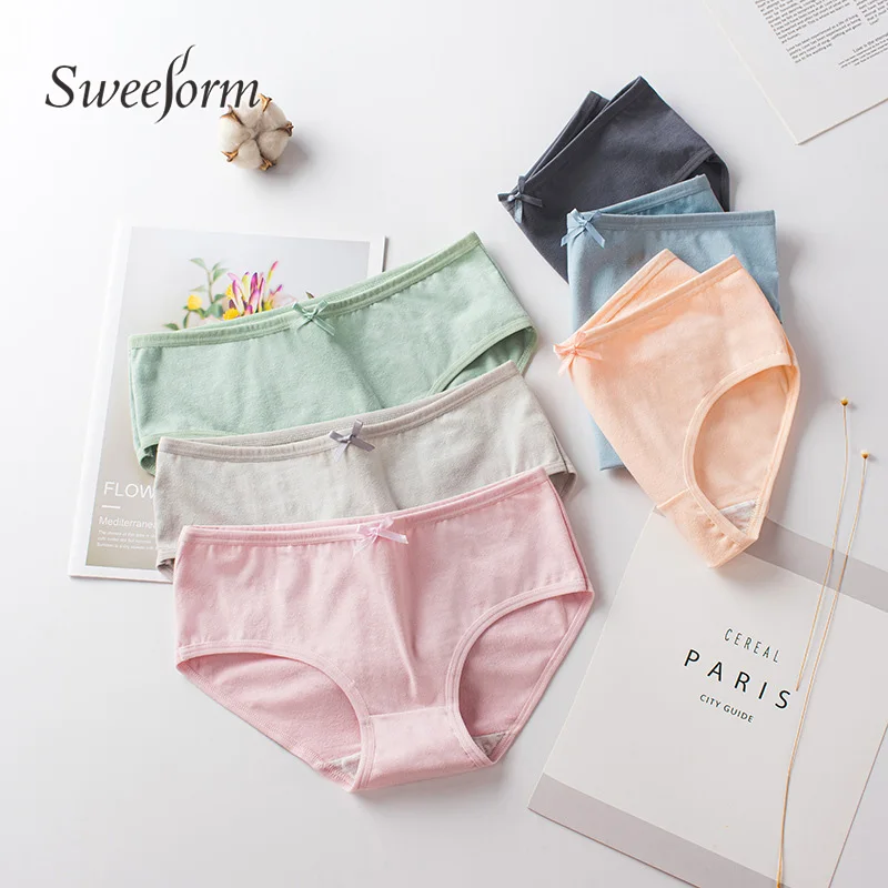 Sweeform новые трусики для женщин нижнее белье девочек хлопковые Однотонные