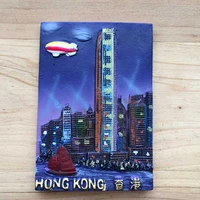qiqipp hong kong tourism memorial collection refrigerator sticker vidulia port night scene stereo embossed home decoration