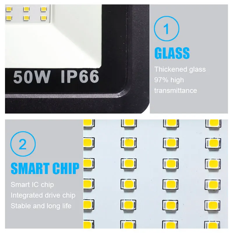 10W 20W 30W 50W 100W Светодиодный прожектор светильник с регулируемой PIR Сенсор SMD 2835 потолочные светильник уличный светильник ing для улицы, площади