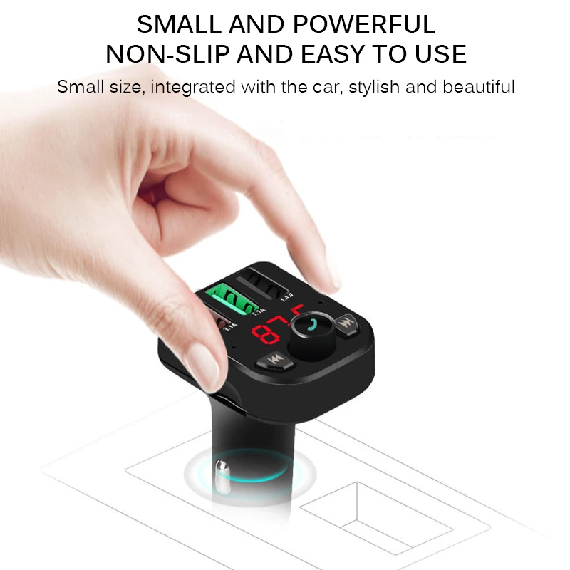 Быстрая зарядка FM передатчик Bluetooth цифровой экран автомобильный комплект ЖК MP3