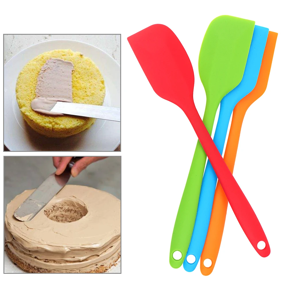 

HILIFE Cake Cream Butter Spatula Butter Mixer Cake Brush Mixing Batter Scraper Silicone Pastry Spatula Baking Pastry Tools