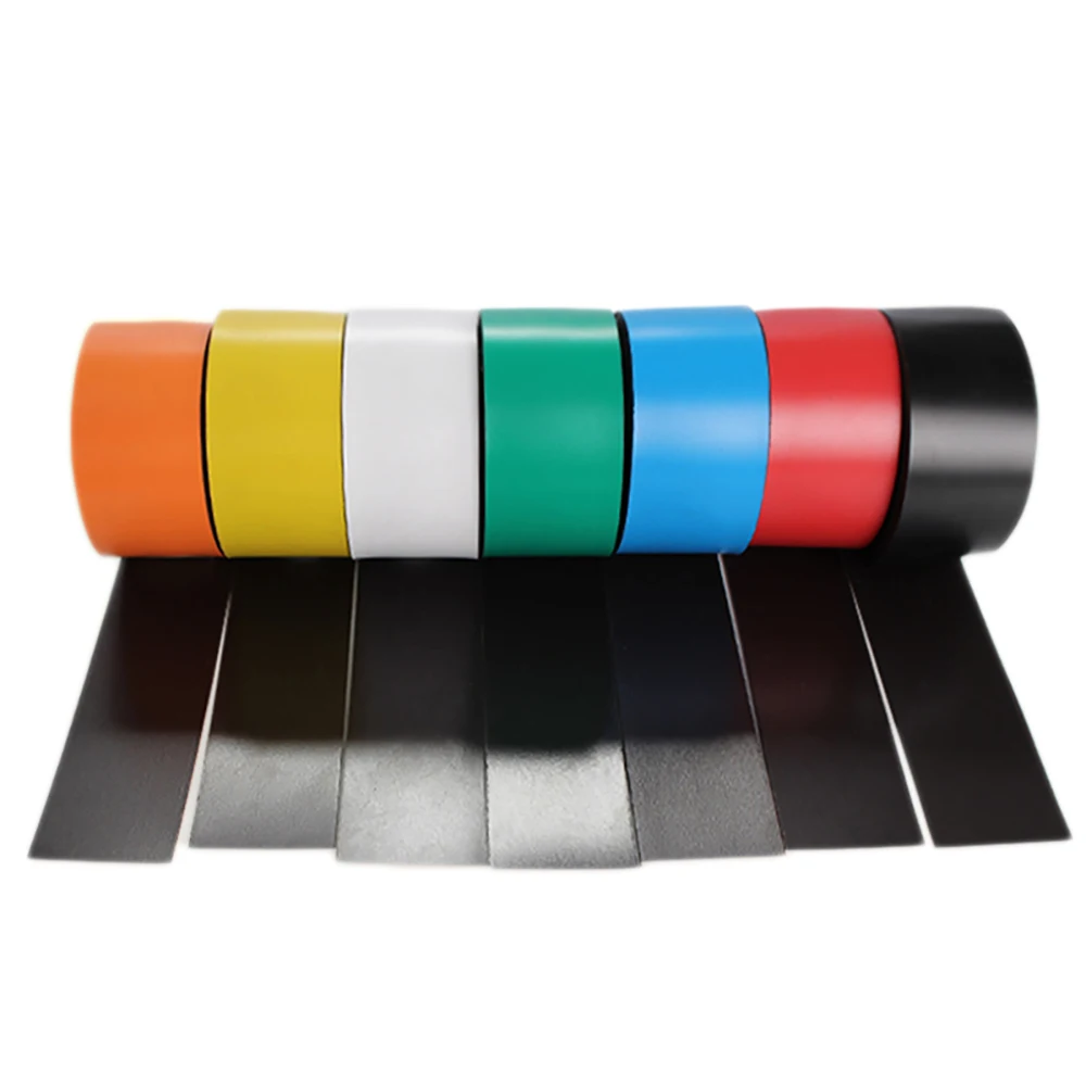 1Meter 25x1mm Flexible Soft Magnetic Strip Color Self-Adhesive Tape Refrigerator Magnet Magnetic Sheet Label Sticker