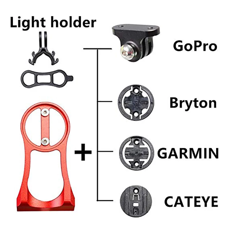 Велосипед держатель компьютера для Garmin/Bryton/CATEYE, Алюминий сплав велосипедный держатель для планшета многофункциональный фонарик для занятий спортом Камера кронштейн для секундомера Garmin Edge Gopro 130 200 500
