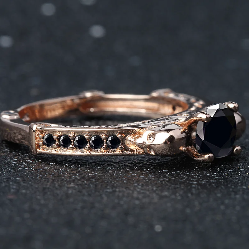 Европейский хит продаж розовое золото/Свадьба Ретро готический панк череп