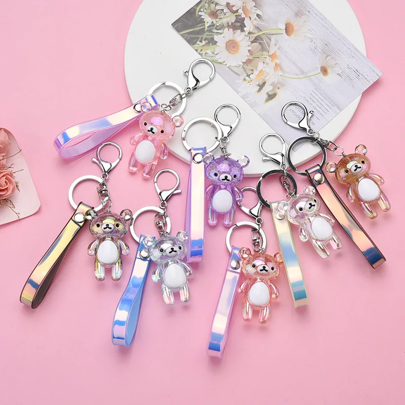 Брелок для ключей Aimal мультяшный Хрустальный прозрачный медведь пузырь милый