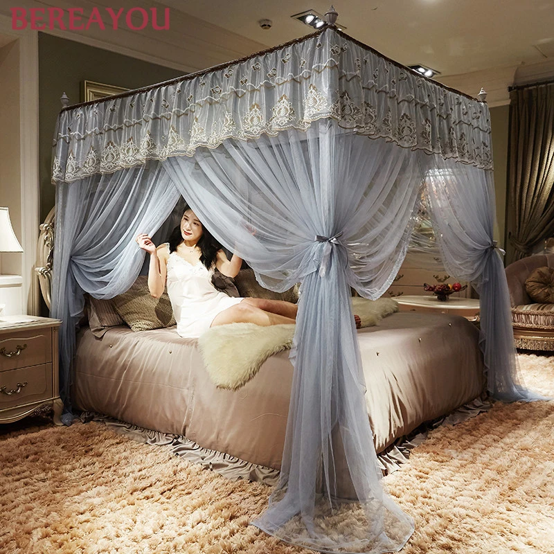 Европейский москитная сетка кровать навес дети Король Размер полная постельные