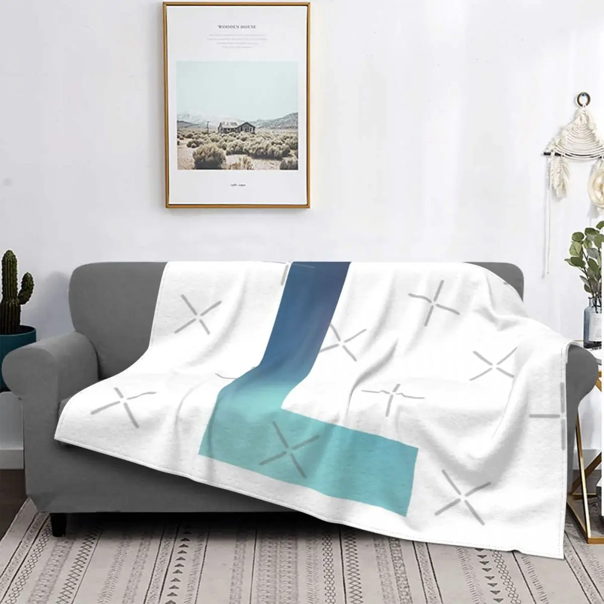 

Gradient Letter L Initial Alphabet Blanket Bedspread Bed Plaid Muslin Sofa Cover Muslin Blanket Beach Towel Luxury