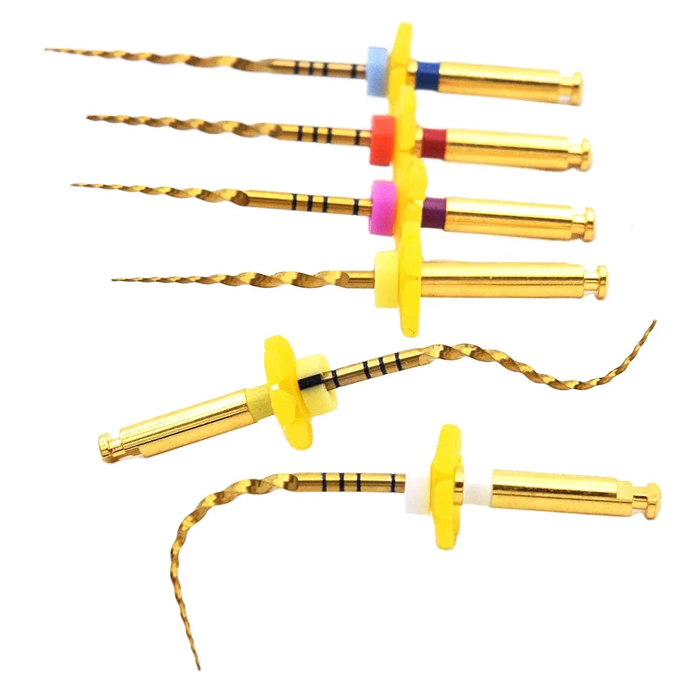 Стоматологические золотые гибкие эндодонтические напильники 25 мм никелевые