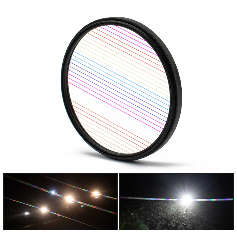 

77 мм Радужный звездный свет матовый Объектив для городских ночных съемок широкоформатный фильм Горизонтальный фильтр аксессуары для фоток...