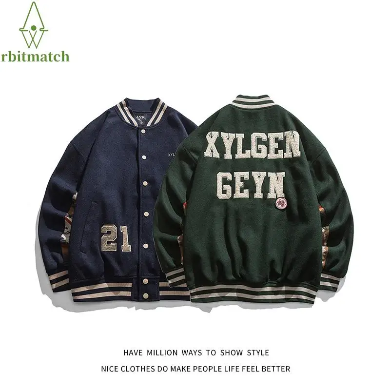 

Winter Jacket Man Letterman Towel Embroid Men's Baseball Bomber Shirt Unisex Women's Varsity Jacket Coat Vintage Casual Street