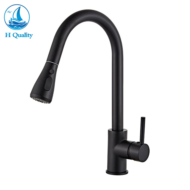 

Black Pull Out Kitchen Faucet Kitchen Sink Water Tap Single Handle Mixer Tap Rotatble Kitchen Faucet Taps Shower&Column Mode