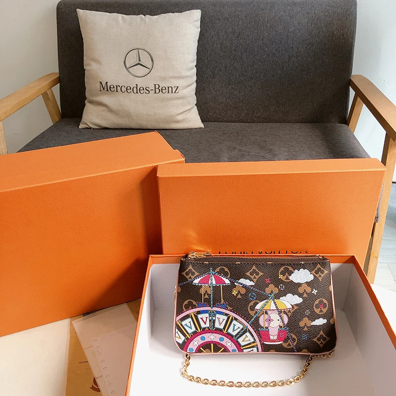 

Женские сумки, новая сумка через плечо с принтом в виде французского хлеба на цепочке, подходит для женской сумки через плечо, Роскошный диз...