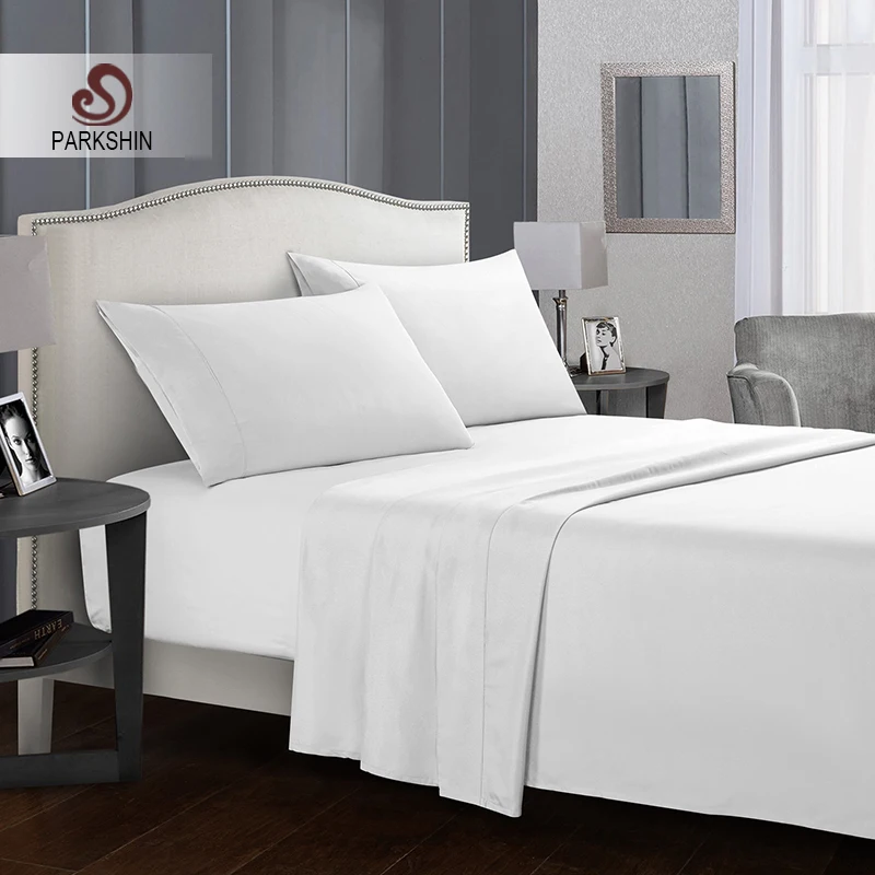 Parkshin белый простыня по размеру матраса простынь и наволочки на Эластичная лента