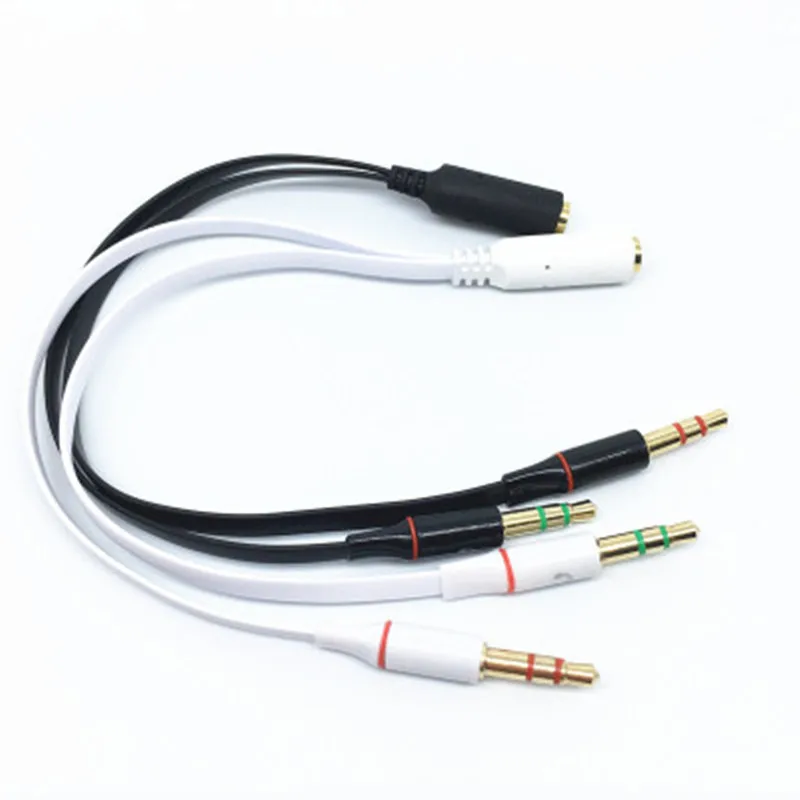 

50pcs Audio Extension Cable Jack 3.5mm Mic Headphone Splitter Gold-Plated 3.5 mm Jack AUX Cable Cord For Computer Microphone
