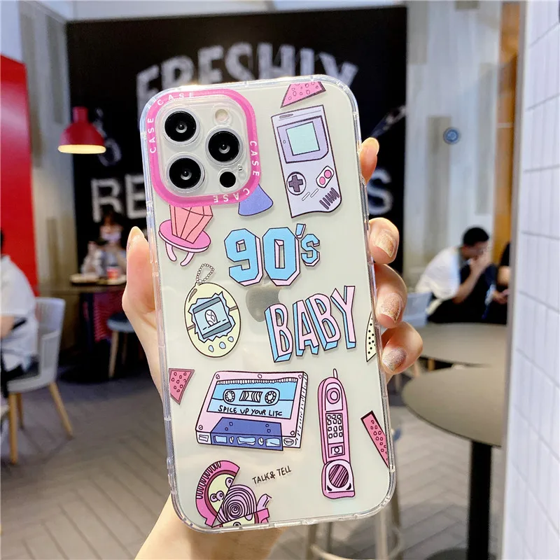 

Pink Girly Transparent Silicone Cover For OPPO A5 A7 A8 A11 A15 A52 A53 A54 A74 5G F9 F19 Pro Realme C2 C11 C21 7i 8 Pro Reno 4F