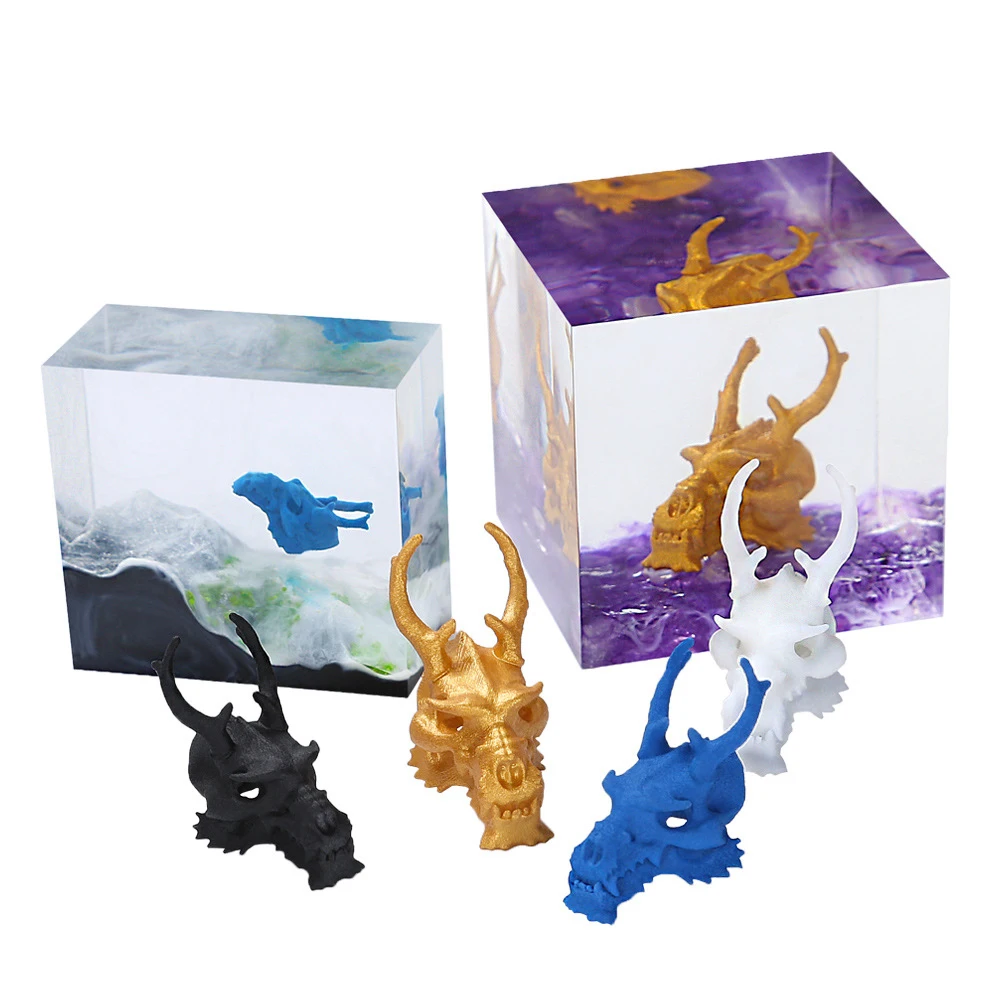 4 шт./компл. Смола Кристалл эпоксидная смола DIY Голова Дракона Череп наполнитель 3D
