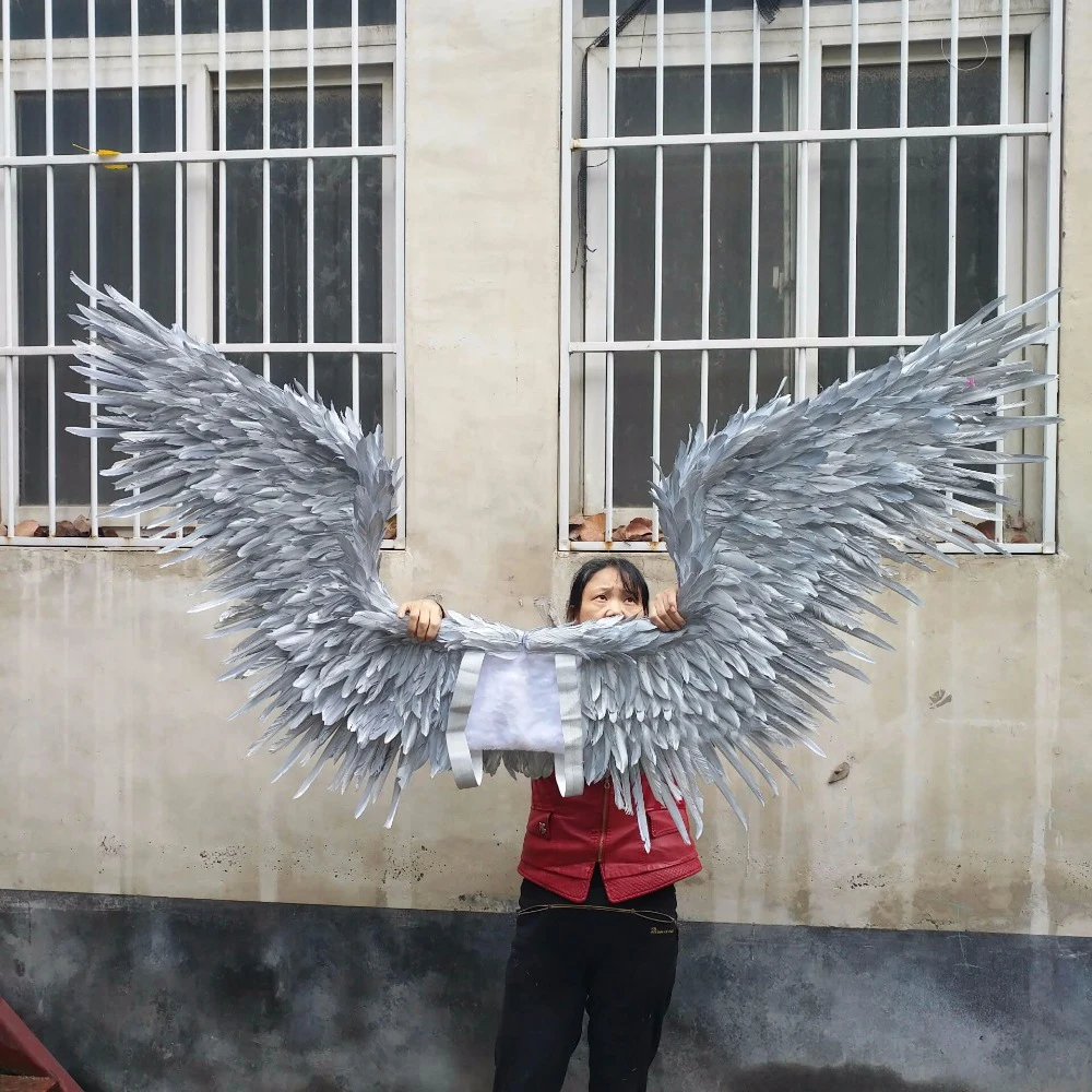 Удивительный Серый Дьявол перо Крылья для косплея фотографии игры дисплей игра