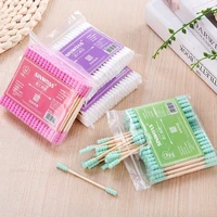 100pcs cotton swabs swab applicator q tips double tip wooden sticks ear cleantool discharge makeup available cleaning buds swab