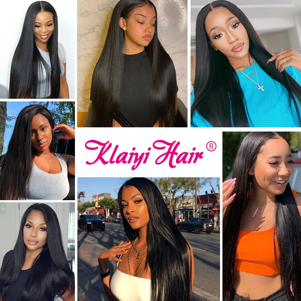 

Klaiyi Hair 5x5 HD Lace Closure Deep Parting Brazilian Body Wave / Straight Human Hair Lace Closures Only Free Part Pre Plucked