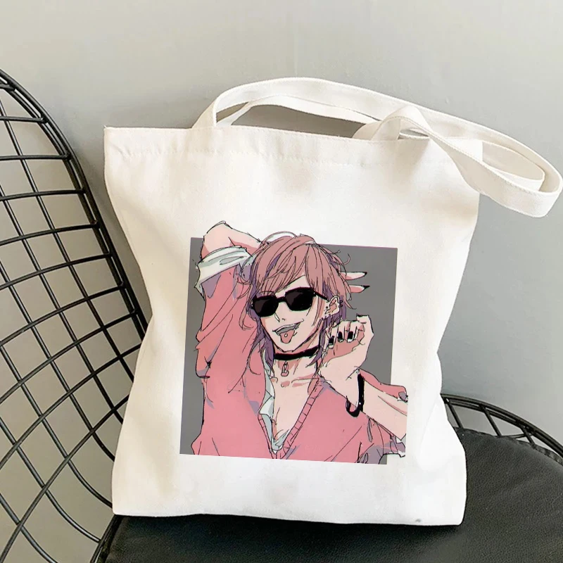 

Yarichin Bitch Club Shopping Bag Printing Anime Female Cotton Cloth White Handbag Tote Harajuku Shoulder Bags Women Canvas Bag