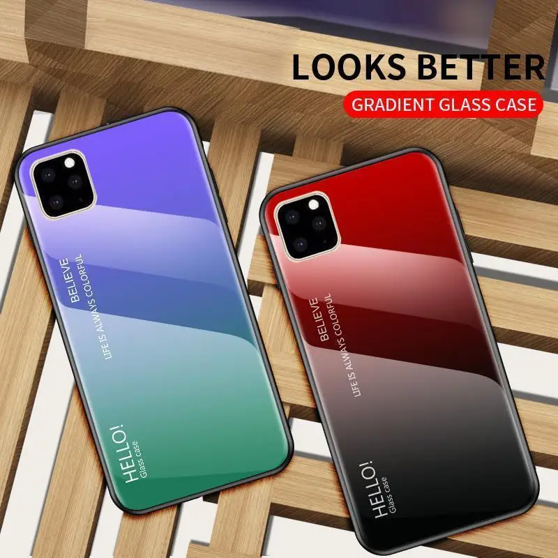 Роскошный градиентный стеклянный чехол для телефона iPhone 5S SE 5 задняя крышка 11Pro XS