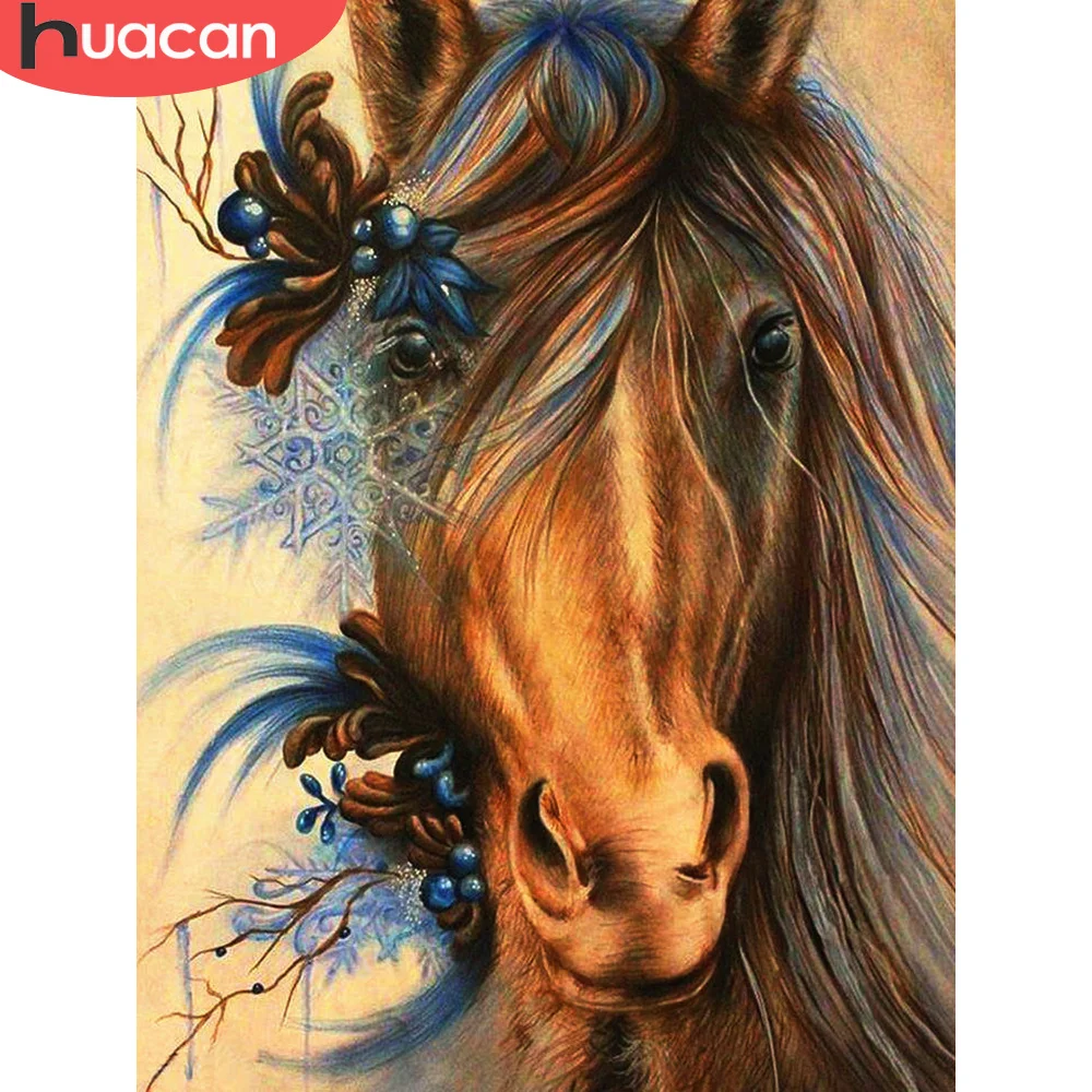 

HUACAN 5D алмазов картина животных DIY Алмазная вышивка, лошади камни в форме ромба мозаика Стразы Вышивка крестом украшение дома
