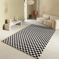 2022 checkerboard design soft carpets for living room comfortable area rugs home decoration department salon floor mat fluffy