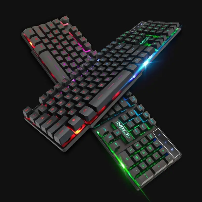 IMICE AK-600 104 клавиш USB игровая клавиатура Проводная Подсветка эргономичная клавиатура с 12 мультимедийными клавишами для компьютер ноутбук ПК