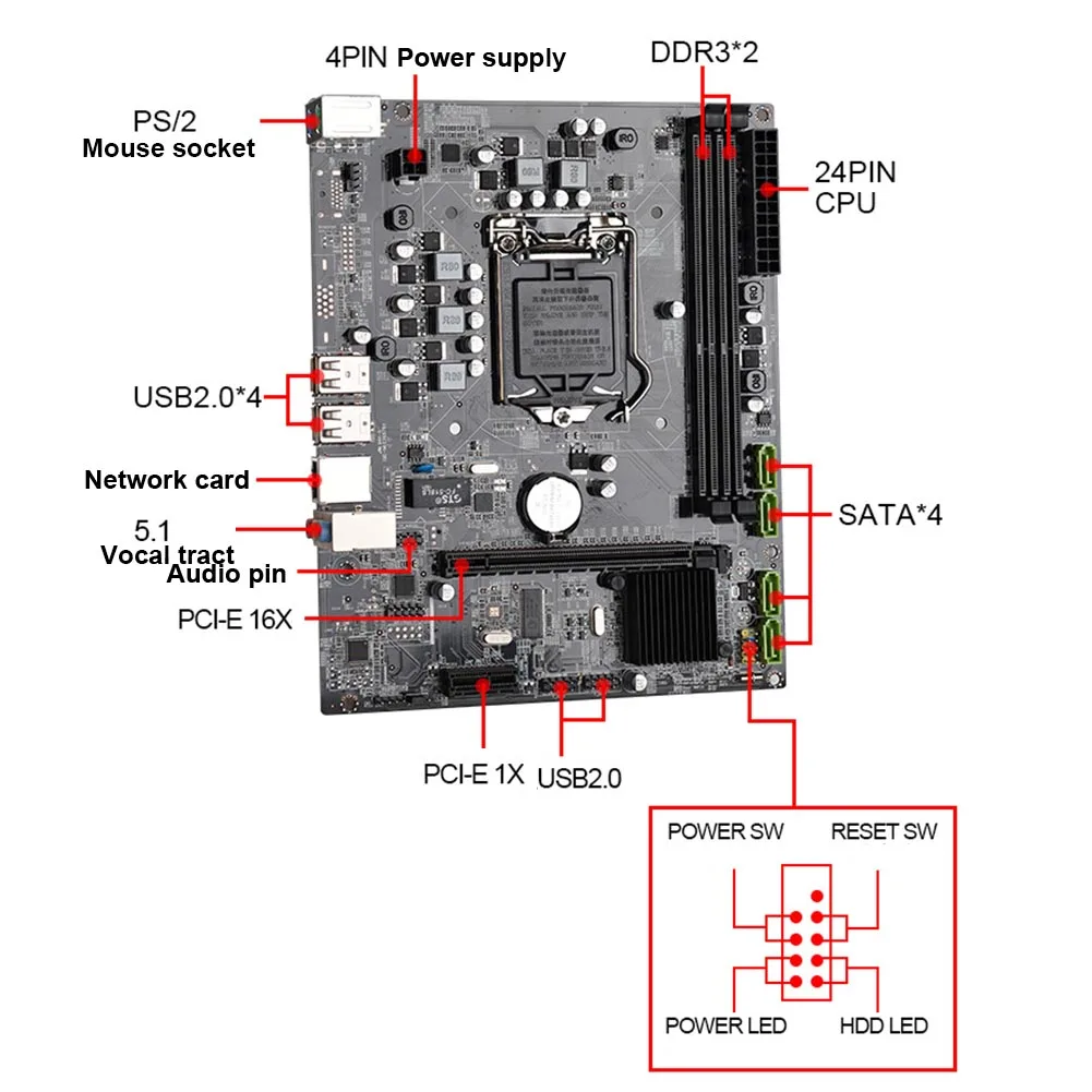 SATA DDR3 LGA1156 PCI-E 16X аксессуары для офиса и дома usb 2 0 сменная материнская плата