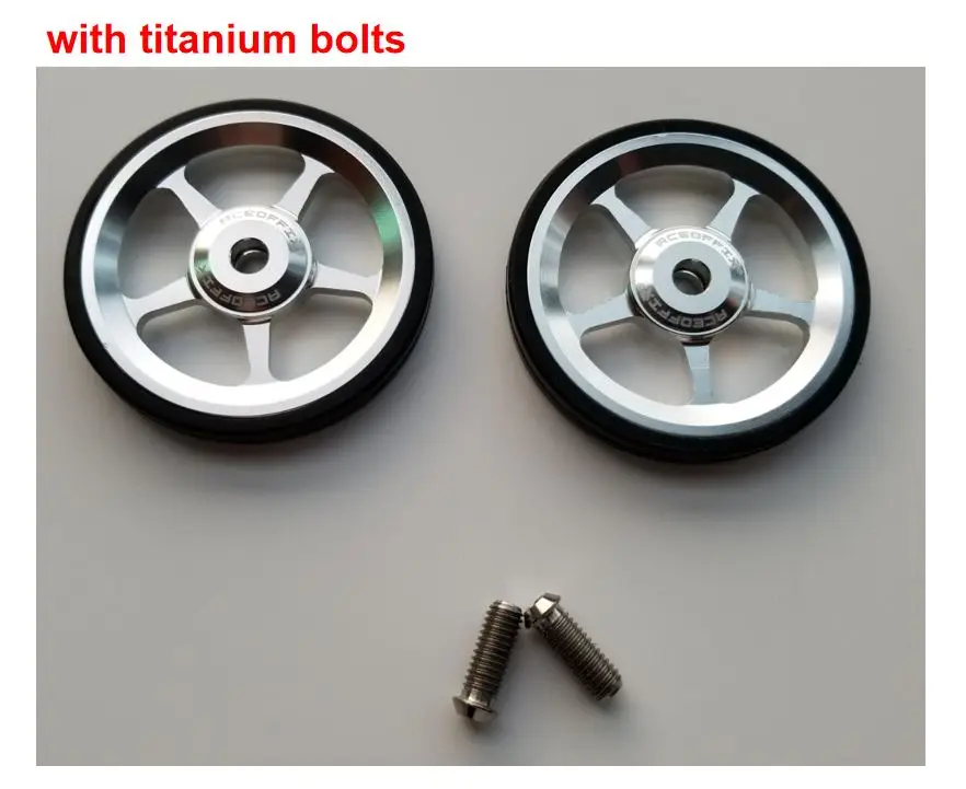 with titanium bolts Легкие колеса 2 шт Easywheel для Brompton складной велосипед сплава супер легкие колеса - Цвет: with titanium bolts