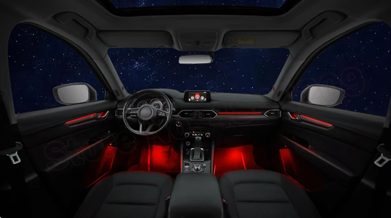 

64 Colors Set Decorative LED Atmosphere Lamp illuminated Strip Neon Ambient Light For Mazda CX-5 2017-2020 Button Control