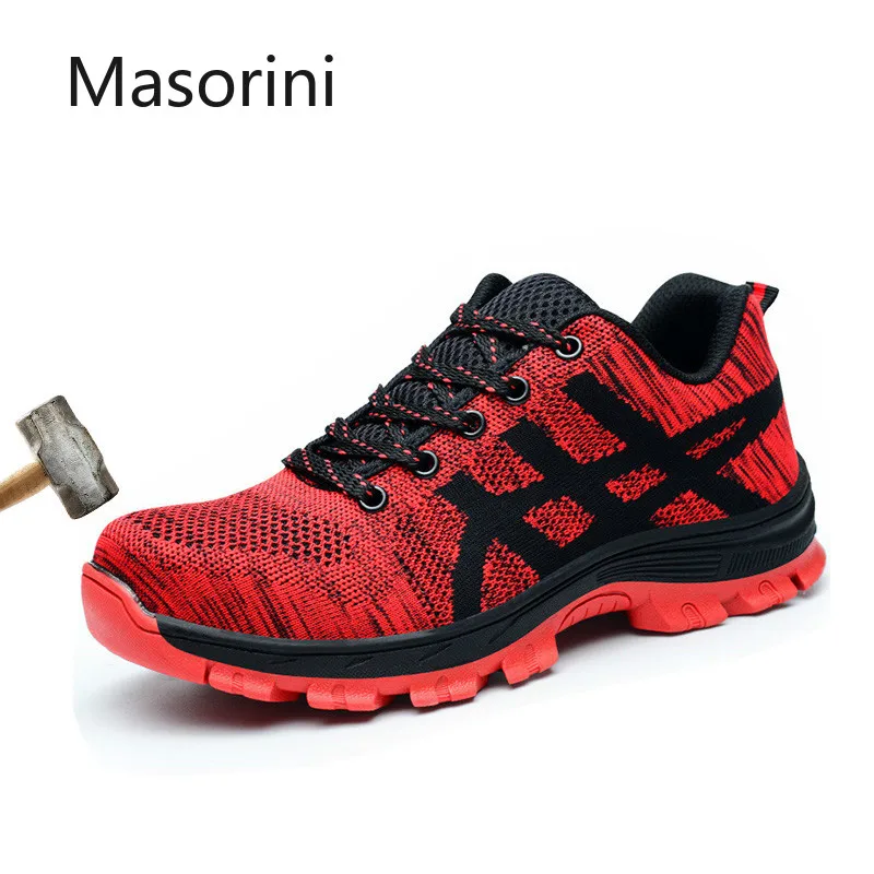 Дышащая рабочая обувь мужские небьющиеся сапоги со стальным носком безопасная