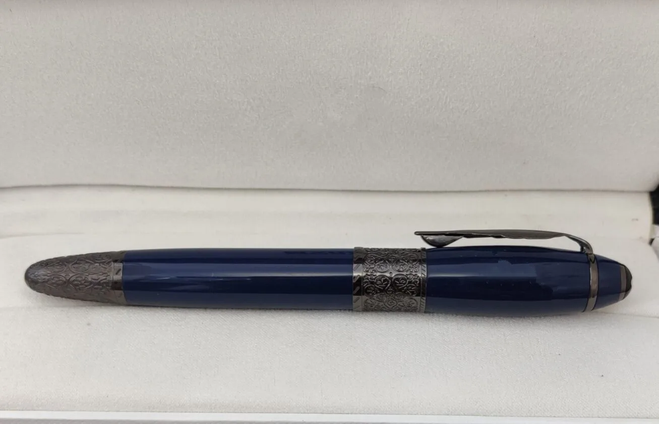 

Luxury brand resin metal pattern ink pen adult business office student writing ballpoint pen with gift box