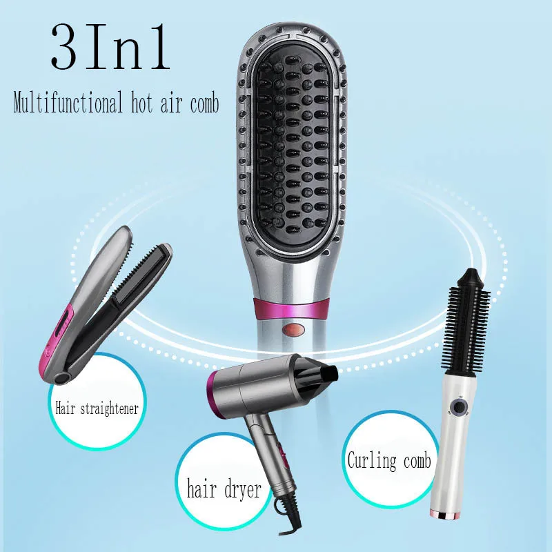 

2 in 1 One Step Hair Dryer Hot Air Brush Hair Straightener Comb Curling Brush Hair Styling Tools