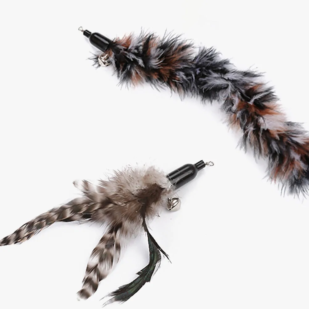 6 шт./компл. забавная игрушка для кошек Замена перо выдвижной 3 секции палочка