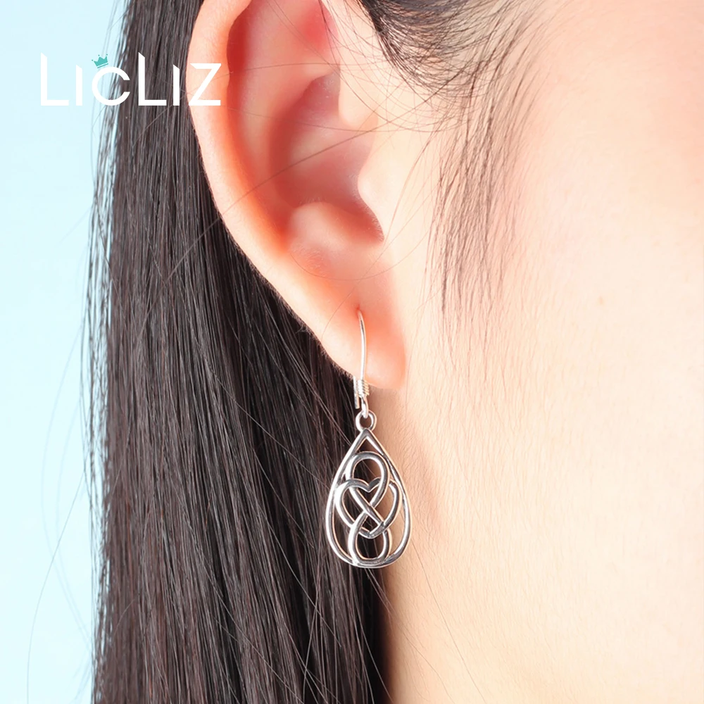 Женские серьги-подвески LicLiz плетеные серьги-капельки из Стерлингового
