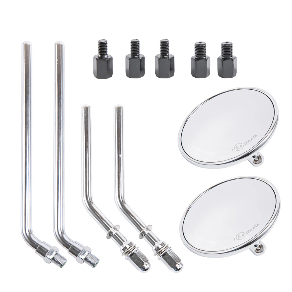 

Универсальные зеркала заднего вида 8/10 мм, хромированные, круглые, для Мотоциклов Harley, Cruiser, Chopper, Cafe, Racer, Old School, Bobber, Touring