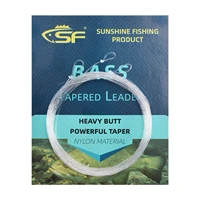 sf 3pcs bass tapered leader pre tied loop heavy butt fly fishing line high knot strength clear nylon for basslarge flies 9ft