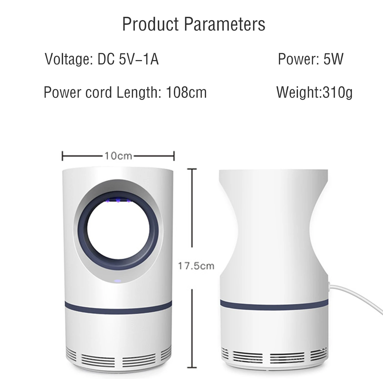 Электрическая москитная ловушка для помещений с USB питанием от насекомых