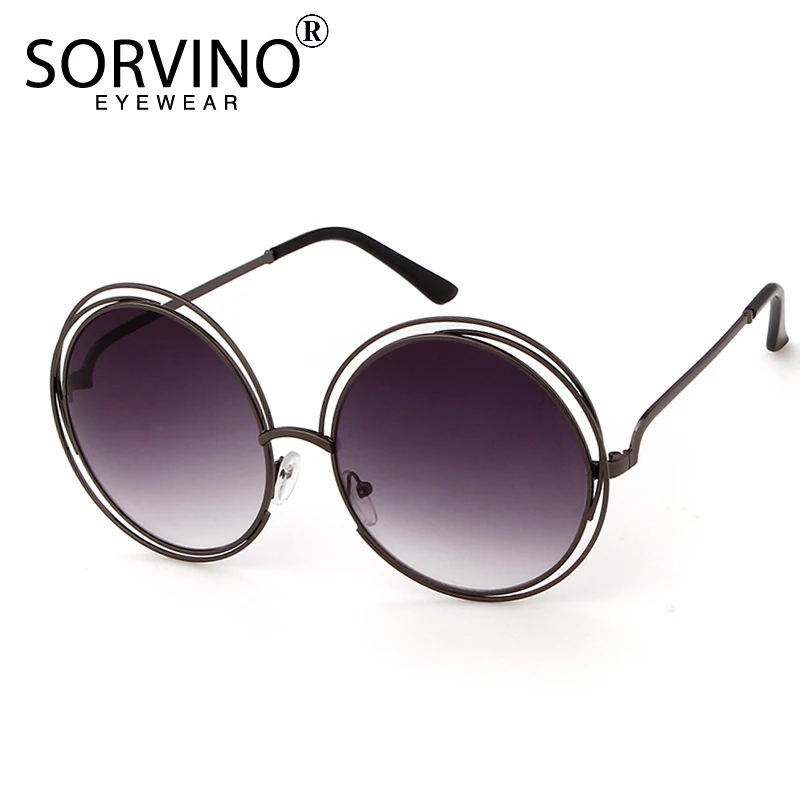 Женские круглые солнцезащитные очки с кристаллами SORVINO дизайнерские в ретро
