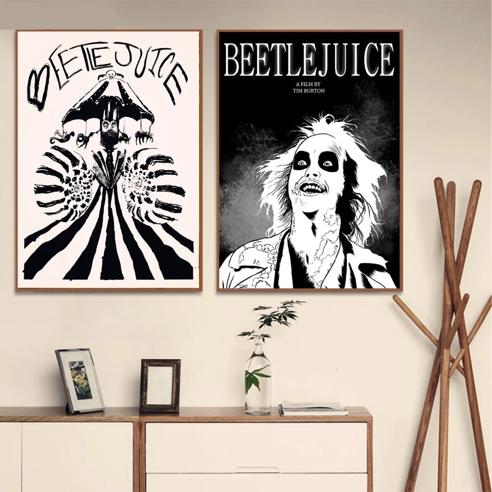 Мультяшные комиксные плакаты и принты Beetlejuice Картина на холсте Настенная картина