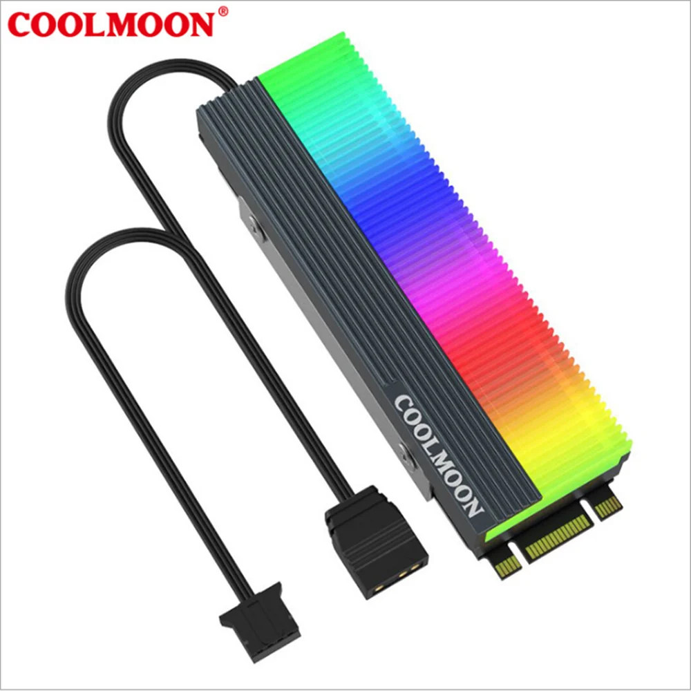 

CoolMoon M2 SSD Heatsink 5V 3Pin NVME NGFF M.2 2280 Solid State Drive Hard Disk Cooling Radiator Heat Sink Cooler
