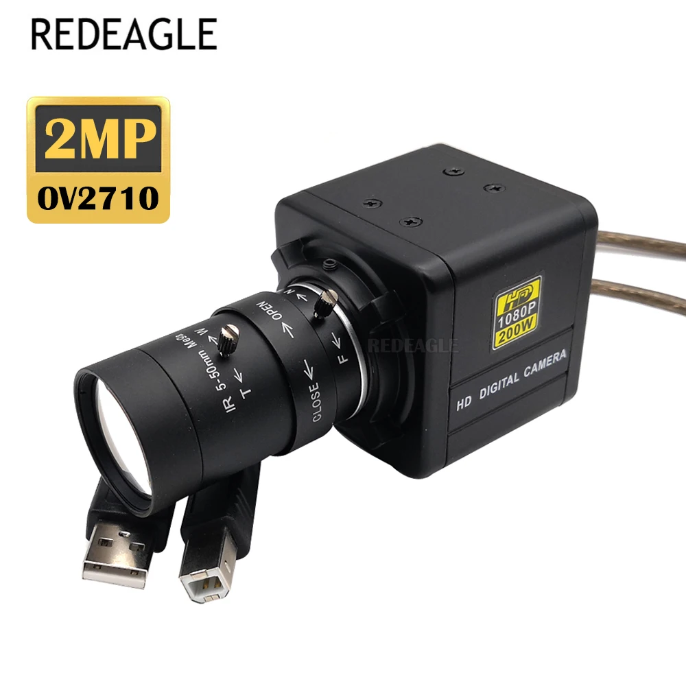 

1080P HD 30fps высокоскоростная мини-веб-камера промышленного видеонаблюдения USB камера для ПК с фиксированным ручным зумом варифокальный объект...