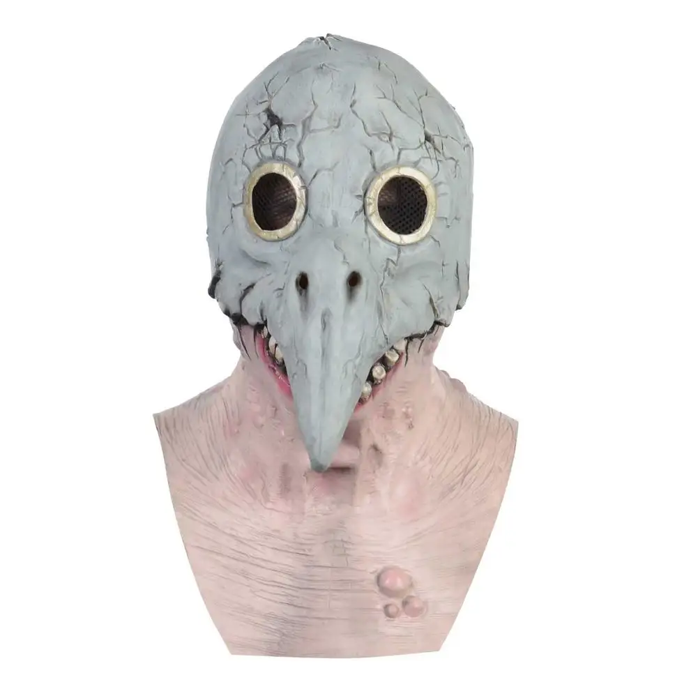 

Scary Halloween Latex Head Neck Masque Steampunk Plague Doctor Halloween Masquerade Scary Bird's Mouth Doctor Mask Creepy Party