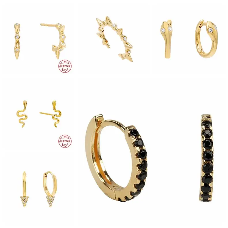 Женские серебряные серьги кольца Huggies классические минималистичные