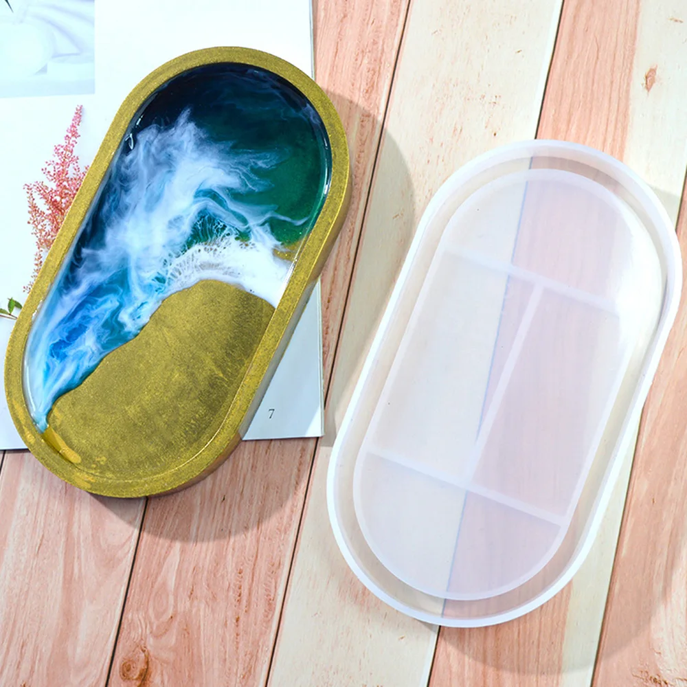 

1Pcs Oval Dish Resin Casting Mold Jewelry Storage Box Silicone Mold DIY Crystal Epoxy Mould Jewelry Accessories Tray Making Tool