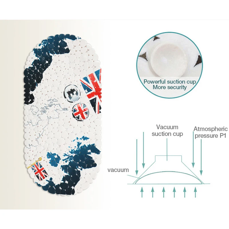 

Bath Mats FreeShipping pvc shower bath mat Nonslip floor British style mat anti-slip mat bathroom