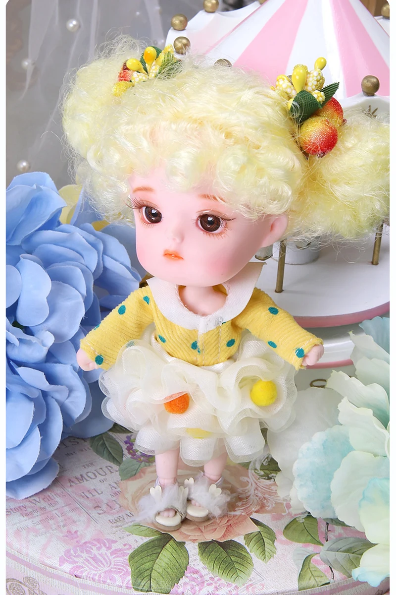 

15cm Cute Chinese Baby Dolls 1/12 Mini BJD Doll with 3D Eyes Clothes Shoes Dudu Girl Doll Toys Gifts For Children